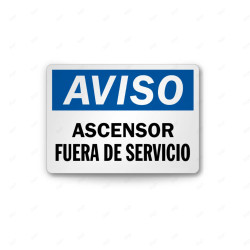 Rótulo de Aviso - Ascensor Fuera de Servicio | Cod. AVI-15, Rótulos de Aviso
