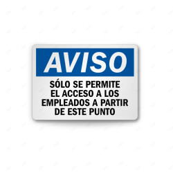Rótulo de Aviso - Acceso Permitido Solo Empleados | Cod. AVI-16, Rótulos de Aviso