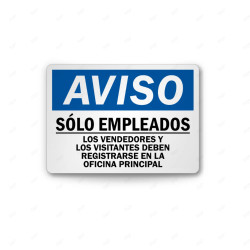 Rótulo de Aviso - Solo empleados | Cod. AVI-17, Rótulos de Aviso