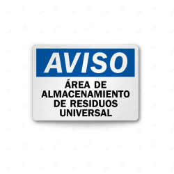 Rótulo de Aviso - Área de almacenamiento de residuos universal | Cod. AVI-30, Rótulos de Aviso