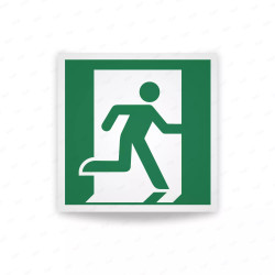 Rotulo de Rescate - Ruta de rescate/salida de emergencia (Derecha) | Cod. E002 ISO 7010