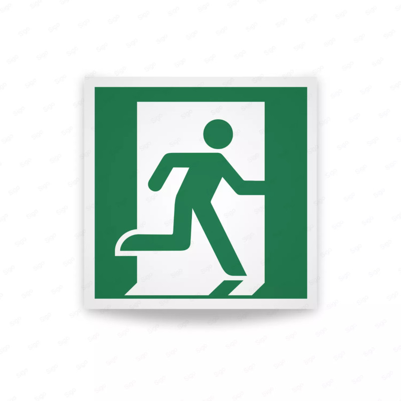 Rotulo de Rescate - Ruta de rescate/salida de emergencia (Derecha) | Cod. E002 ISO 7010