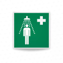 Rotulo de Rescate - Ducha de emergencia| Cod. E0010 ISO 7010