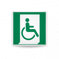 Rotulo de Rescate - Salida de emergencia para personas con problemas para caminar (derecha)| Cod. E0028 ISO 7010