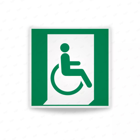 Rotulo de Rescate - Salida de emergencia para personas con problemas para caminar (derecha)| Cod. E0028 ISO 7010