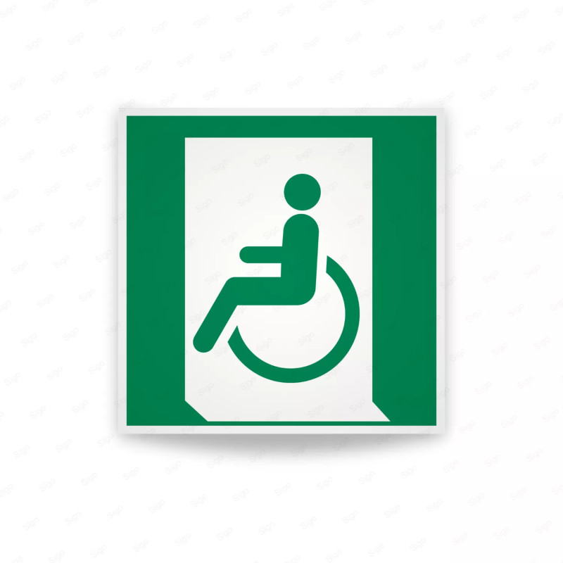 Rotulo de Rescate - Salida de emergencia para personas o con problemas para caminar (Izquierda)|Cod. E0024 ISO 7010