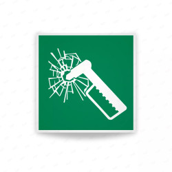 Rotulo de Rescate -  Martillo de emergencia | Cod. E0023 ISO 7010