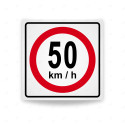 Rótulo Vial Reglamentario - Velocidad Máxima 50 Km/h | Cod. SR-20