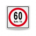 Rótulo Vial Reglamentario - Velocidad Máxima 60 Km/h | Cod. SR-21