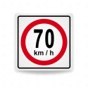 Rótulo Vial Reglamentario - Velocidad Máxima 70 Km/h | Cod. SR-22