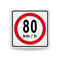 Rótulo Vial Reglamentario - Velocidad Máxima 80 Km/h | Cod. SR-23