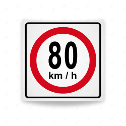 Rótulo Vial Reglamentario - Velocidad Máxima 80 Km/h | Cod. SR-23