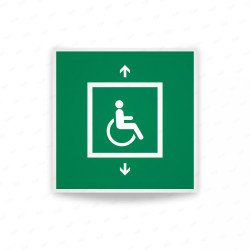 Rotulo de Rescate - Elevador de rescate para personas no ambulatorias o con problemas para caminar| Cod. E0067 ISO 7010