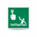 Rotulo de Rescate - Detector de persona al agua| Cod. E0066 ISO 7010