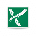 Rotulo de Rescate - Cuchillo para equipo de balsa salvavidas | Cod. E0033 ISO 7010