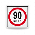 ‣ Rótulo Vial Reglamentario - Velocidad Máxima 90 Km/h | SIGO