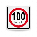 Rótulo Vial Reglamentario - Velocidad Máxima 100 Km/h | Cod. SR-25