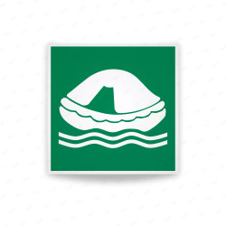 Rotulo de Rescate - Balsa salvavidas| Cod. E0036 ISO 7010