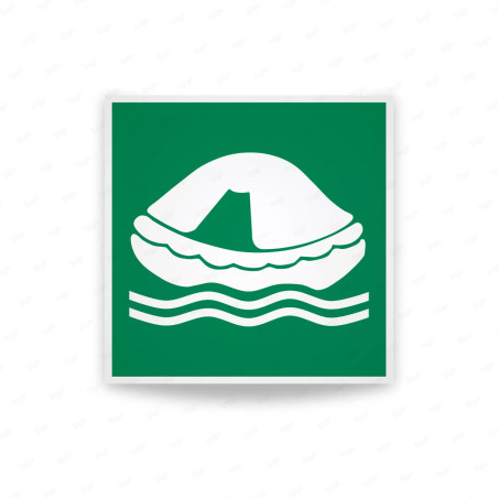 Rotulo de Rescate - Balsa salvavidas| Cod. E0036 ISO 7010