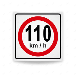 Rótulo Vial Reglamentario - Velocidad Máxima 110 Km/h | Cod. SR-26