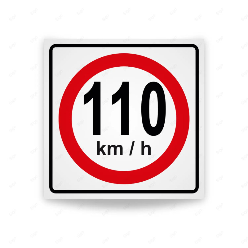 Rótulo Vial Reglamentario - Velocidad Máxima 110 Km/h | Cod. SR-26