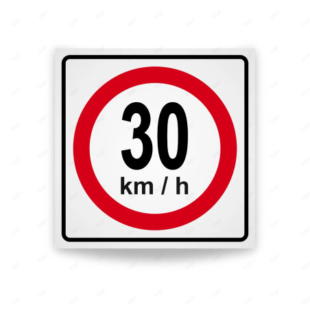 Rótulo Vial Reglamentario - Velocidad Máxima 30 Km/h | Cod. SR-18
