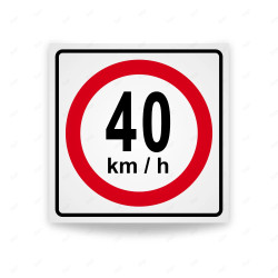 ‣ Rótulo Vial Reglamentario - Velocidad Máxima 40 Km/h | SIGO