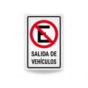 Rótulo Vial Reglamentario - Prohibido Salida de vehículos | Cod. SR-86