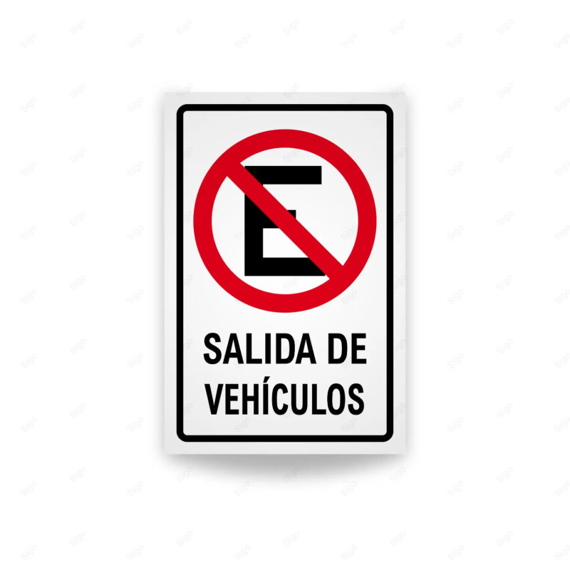 Rótulo Vial Reglamentario - Prohibido Salida de vehículos | Cod. SR-86