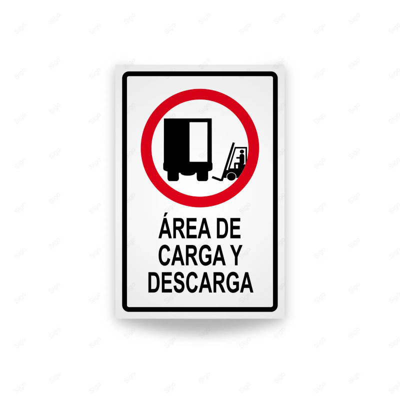 Rótulo Vial Reglamentario - Área de Carga y Descarga | Cod. SR-80