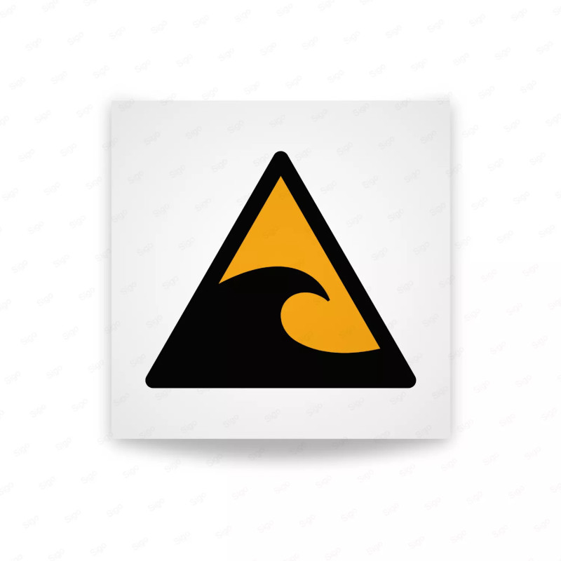 Rotulo Advertencia - Aviso de zona propensa a tsunamis| Cod. W0056 ISO 7010
