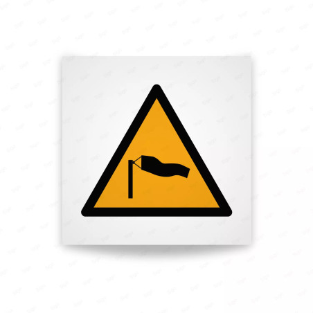Rotulo Advertencia - Aviso de viento fuerte| Cod. W0064 ISO 7010