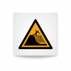Rotulo Advertencia - Aviso de playa empinada| Cod. W0066 ISO 7010
