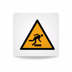 Rotulo Advertencia - Aviso de obstáculos en el suelo| Cod. W007 ISO 7010