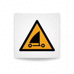 Rotulo Advertencia - Advertencia sobre yates de arena| Cod. W0059 ISO 7010