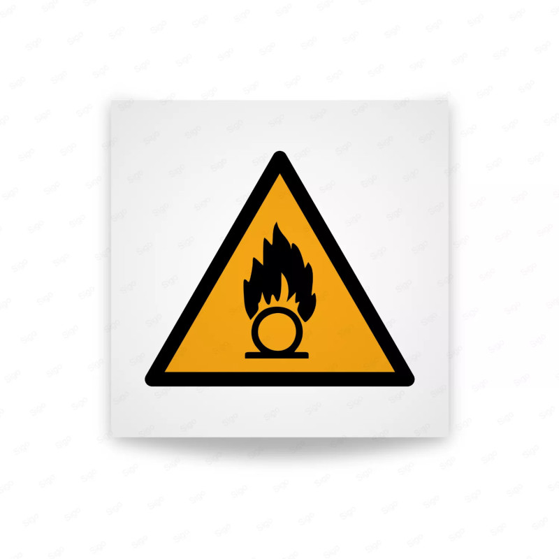 Rotulo Advertencia - Advertencia sobre sustancias inflamables| Cod. W0028 ISO 7010