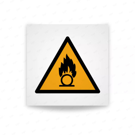 Rotulo Advertencia - Advertencia sobre sustancias inflamables| Cod. W0028 ISO 7010