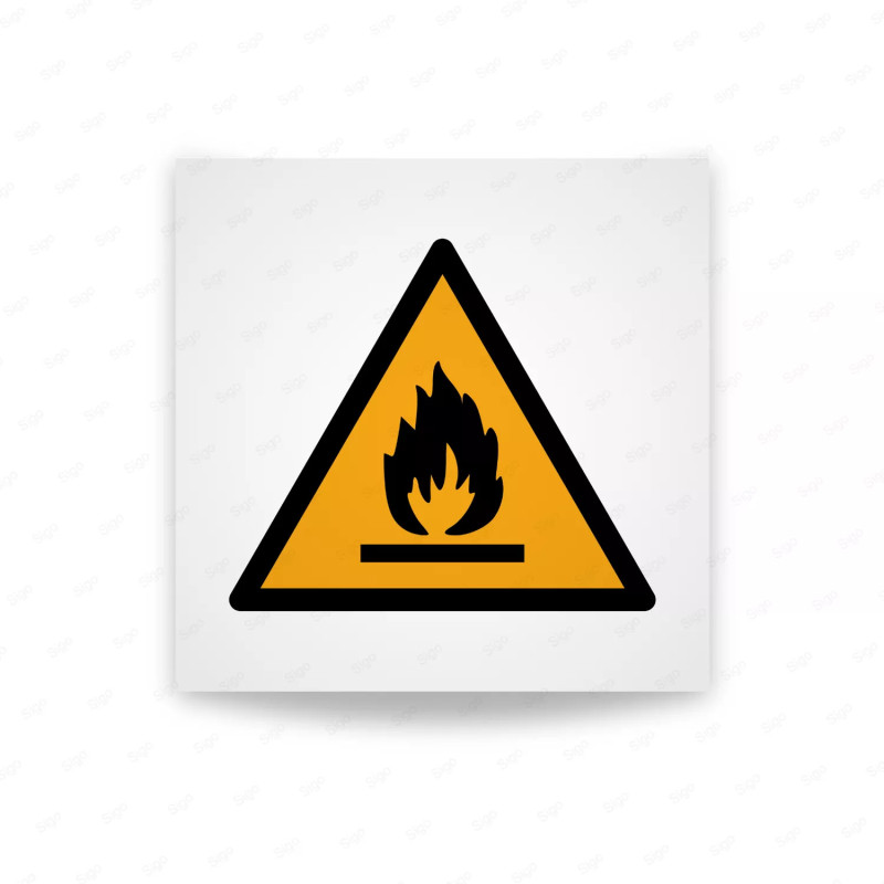 Rotulo Advertencia - Advertencia sobre sustancias inflamables| Cod. W0021 ISO 7010