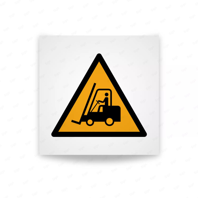 Rotulo Advertencia - Advertencia sobre carretillas industriales| Cod. W0014 ISO 7010