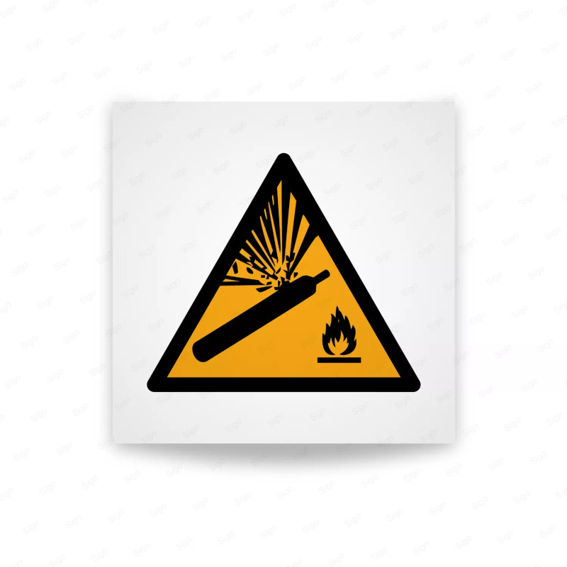 Rotulo Advertencia - Advertencia sobre bombonas de gas| Cod. W0029 ISO 7010