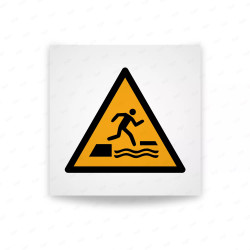 Rotulo Advertencia - Advertencia por caída al agua al entrar o salir de una superficie flotante| Cod. W0068 ISO 7010