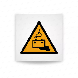 Rotulo Advertencia - Advertencia de peligros asociados a la carga de baterías| Cod. W0026 ISO 7010