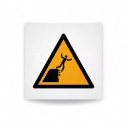 Rotulo Advertencia - Advertencia de borde de acantilado inestable| Cod. W0052 ISO 7010