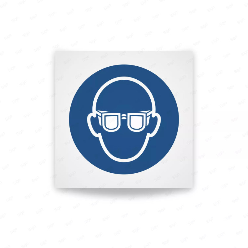 Rotulo obligacion - Usar protección ocular|Cod. M004 ISO 7010