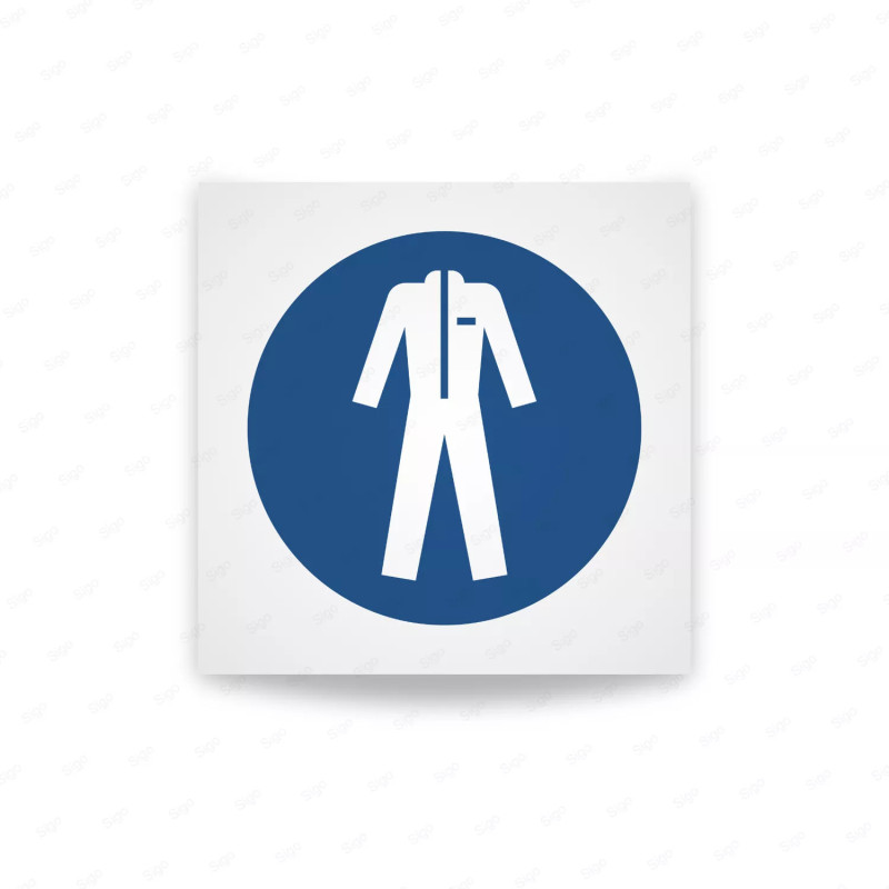 Rotulo obligacion - Usar ropa protectora|Cod. M0010 ISO 7010