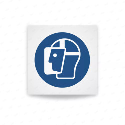 Rotulo obligacion -  Usar protección facial|Cod. M0013 ISO 7010