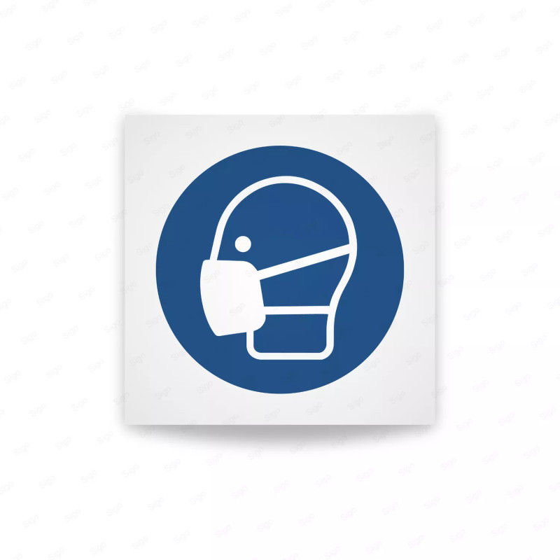Rotulo obligacion - Usar mascarilla|Cod. M0016 ISO 7010