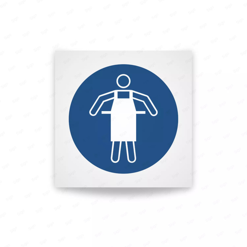 Rotulo obligacion - Utilizar delantal protector|Cod. M0026 ISO 7010