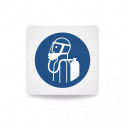 Rotulo obligacion - Utilizar protección respiratoria autónoma|Cod. M0047 ISO 7010