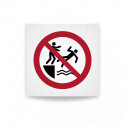 Rotulo prohibicion -  Está prohibido empujar dentro del agua|Cod. P0062 ISO 7010